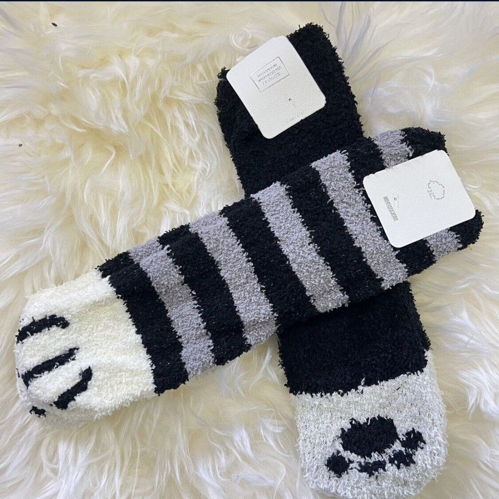 2 Pairs Fuzzy Socks for Women Fluffy Warm Soft Cozys Slipper Socks Funny Novelty